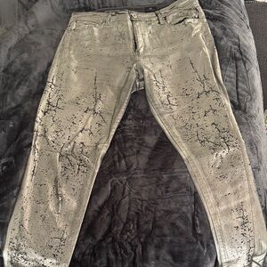 AG Adriano Goldschmied Metallic Straight Leg Jeans
